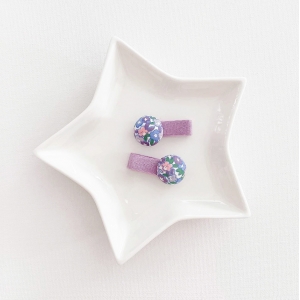 Girl Hair Clip Button Floral CNY Pair (GHP9472)